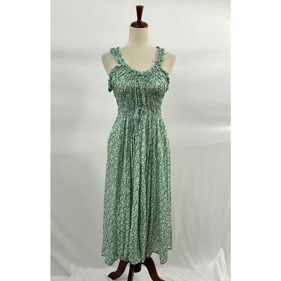 DOEN Sz M Medium Peridot Tea Floral Emmaretta Dress ALTERED - Picture 9 of 10